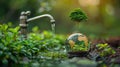 Sustainable World Concept with Tree Growing Inside Globe Royalty Free Stock Photo