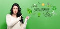 Sustainable with young woman Royalty Free Stock Photo