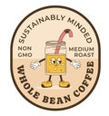 Sustainably minded medium roast whole bean coffee Royalty Free Stock Photo