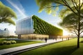 Sustainble green building. Eco-friendly building in modern city.