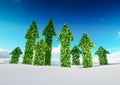 Sustaining eco growth and sustainable development concept. 3d il Royalty Free Stock Photo