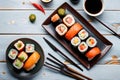 Top view table of sushi Royalty Free Stock Photo