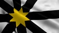 Sutherland City Flag. Waving Fabric Satin Texture National Flag 3D Illustration. Royalty Free Stock Photo