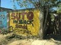 Suto ma black senda Beautiful on a wall in Colombia  South America Royalty Free Stock Photo