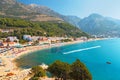 Sutomore beach in the holiday season. Montenegro