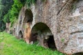 Sutri in Lazio, Italy. Rupestrian necropolis from the Roman period Royalty Free Stock Photo