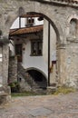 Sutrio, Carnia, Friuli, Italy. Old courtyard Royalty Free Stock Photo