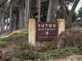 Sutro District entrance sign at Golden Gate National Recreational Area park