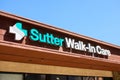 Sutter Health walk-in care sign. Sutter Health is a not-for-profit integrated health delivery system. - San Jose California, USA