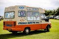 Sutton, Suffolk August 18 2019: A local ice cream truck selling refreshments at a village fete