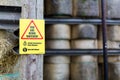 Sutton, Suffolk, UK October 20 2019; A rural sign outside a farm warning that they are being monitored by CCTV