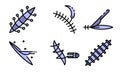 Suture icons set vector flat Royalty Free Stock Photo