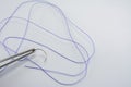 suture material close-up, thread for suturing wounds in medicine, dentistry, medical