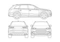 Contour drawing of an SUV