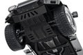 Suv auto bottom, suspension, close view