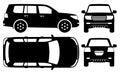 SUV car black icons vector illustration Royalty Free Stock Photo