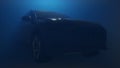 SUV car on dark blue background. 3D illustration Royalty Free Stock Photo