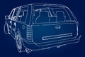 Suv car outline drawing of a hand. Royalty Free Stock Photo