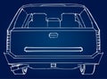Suv car outline drawing of a hand. Royalty Free Stock Photo