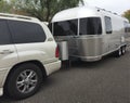 SUV Car towing camper van holiday vacaction