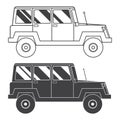 Suv Jeep Outline and Thin Line Icon