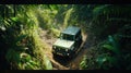 SUV in Jungle Royalty Free Stock Photo