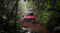 SUV adventure in Jungle Mud Royalty Free Stock Photo
