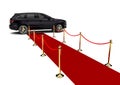 SUV limousine with a red carpet Royalty Free Stock Photo