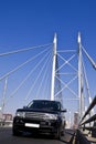 SUV on Nelson Mandela Bridge Royalty Free Stock Photo