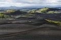 Suv offroad in Lakagigar black volcanic desert. Iceland Skaftafell national park