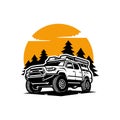 SUV overland vehicle illustration logo vector