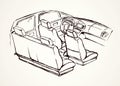 Interior of the car. Vector drawing