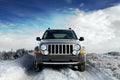 SUV on snow Royalty Free Stock Photo