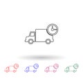 Suv and watch multi color icon. Simple thin line, outline of logistic icons for ui and ux, website or mobile application