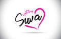 Suva I Just Love Word Text with Handwritten Font and Pink Heart Shape