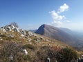 Suva Planina Serbia hiking in autumn landcape mountain range on top