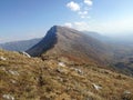 Suva Planina Serbia hiking in autumn landcape mountain range on top