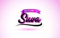 Suva Welcome to Creative Text Handwritten Font with Purple Pink Colors Design