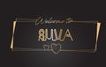 Suva Welcome to Golden text Neon Lettering Typography Vector Illustration