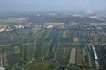 Suvarnabhumi Airport Bangkok aerial view paddy field