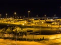 Suvarnabhumi Airport,Samut Prakan Province,Thailand,June 3,2017:Airport with airplanes at night. Royalty Free Stock Photo