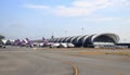 Suvarnabhumi Airport view, Airplane parking at passenger gate