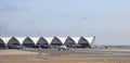 Suvarnabhumi Airport view, Airplane parking at passenger gate