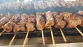 Suvlaki or souvlakia meat greek ethnic food Royalty Free Stock Photo
