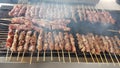 Suvlaki or souvlakia meat greek ethnic food Royalty Free Stock Photo