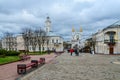 Suvorova street and view of Voskresenskaya (Rynkovaya) church an