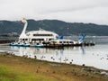 Sightseeing cruise boats on Lake Suwako Kamisuwa, Nagano prefecture