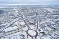 Suwalki, Poland - winter drone aerial photo - citycape Reksio
