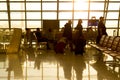 Suwannabhumi airport Thailand - Passanger with their suitcases walking to departure room