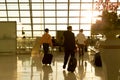 Suwannabhumi airport Thailand - Passenger with their suitcases walking to departure room